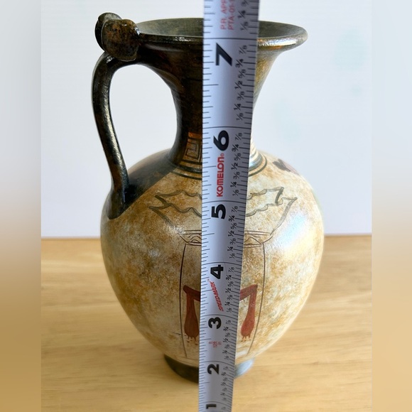 COPY Attic Oinochoe Pottery Jug Hand Painted C. Carmiris 500 B.C. Style READ‎ - Picture 8 of 9